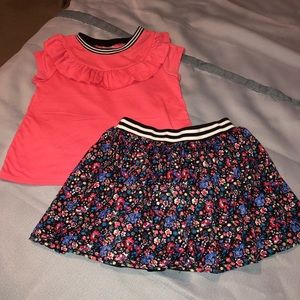 Beautiful flowered skirt set